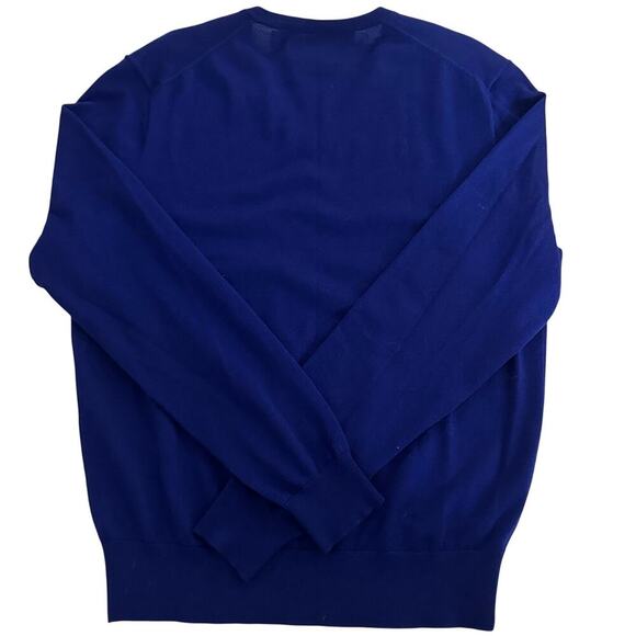 Polo Ralph Lauren Royal Blue, Custom Fit, Wool, Light Weight, V-Neck Sweater- M - Picture 2 of 7